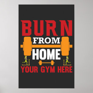 Motivational Home Gym Workout Poster