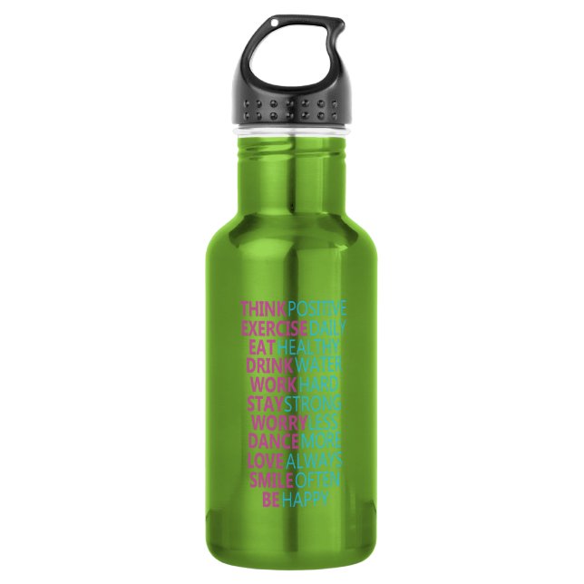 Motivational Hydration Tracker - Stainless  532 Ml Water Bottle (Front)
