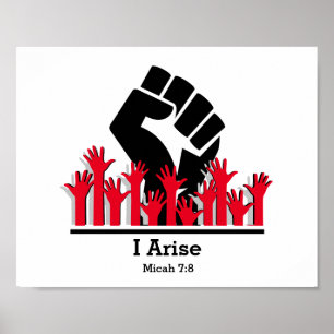 Motivational I ARISE Micah 7:8 Christian Poster
