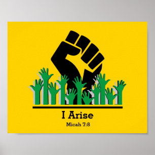 Motivational I ARISE Micah 7:8 Scripture Poster