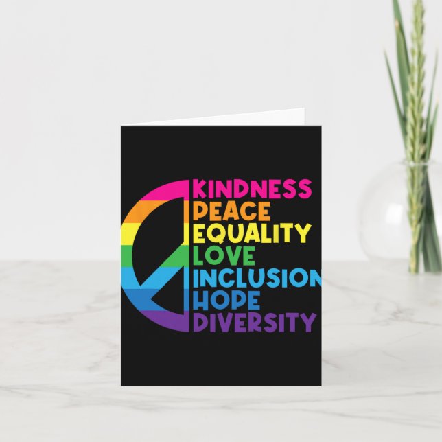 Motivational Inspirational Apparel Kindness Peace  Card (Front)