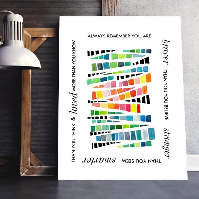 Motivational Inspirational Brave Strong Quote Poster (Motivational Inspiring Brave Strong Quote)