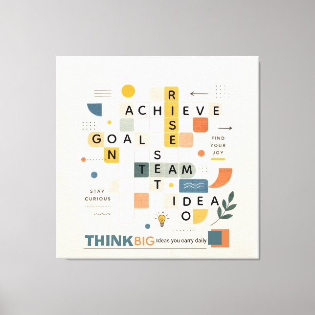 Motivational inspirational minimalist typography  canvas print (Front)