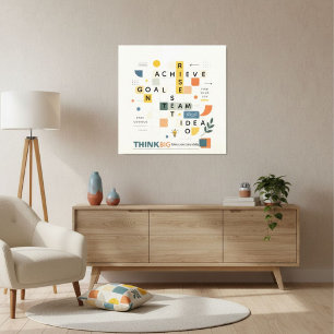 Motivational inspirational minimalist typography canvas print