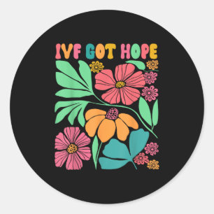Motivational Inspired Ivf Mama Wildflower Ivf Mum  Classic Round Sticker