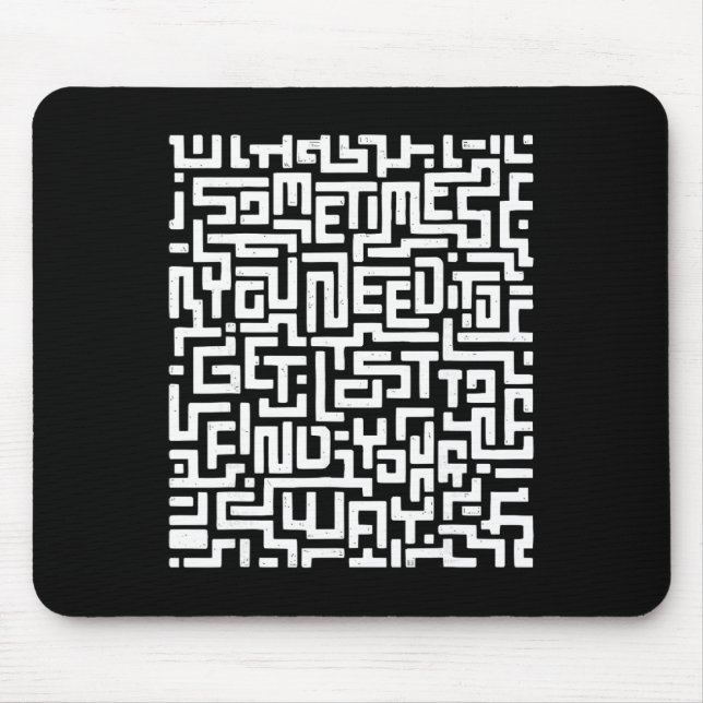 Motivational Labyrinth Tee Optical Illusion Hidden Mouse Pad (Front)