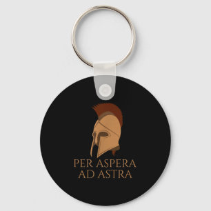 Motivational Latin Language Quote - Per Aspera Ad Key Ring