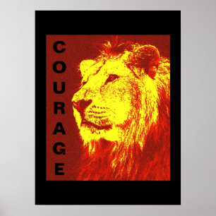 Motivational Leadership Courage Lion Poster Print