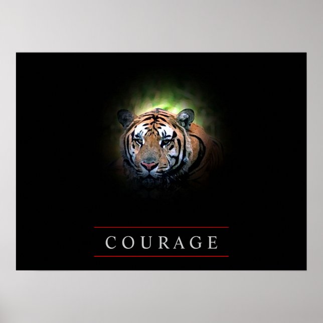 Motivational Leadership Courage Tiger Poster Print (Front)