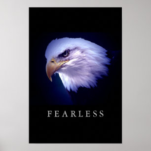 Motivational Leadership Fearless Eagle Eyes Poster