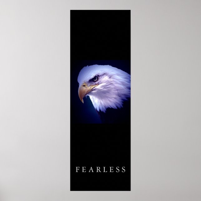 Motivational Leadership Fearless Eagle Eyes Poster (Front)
