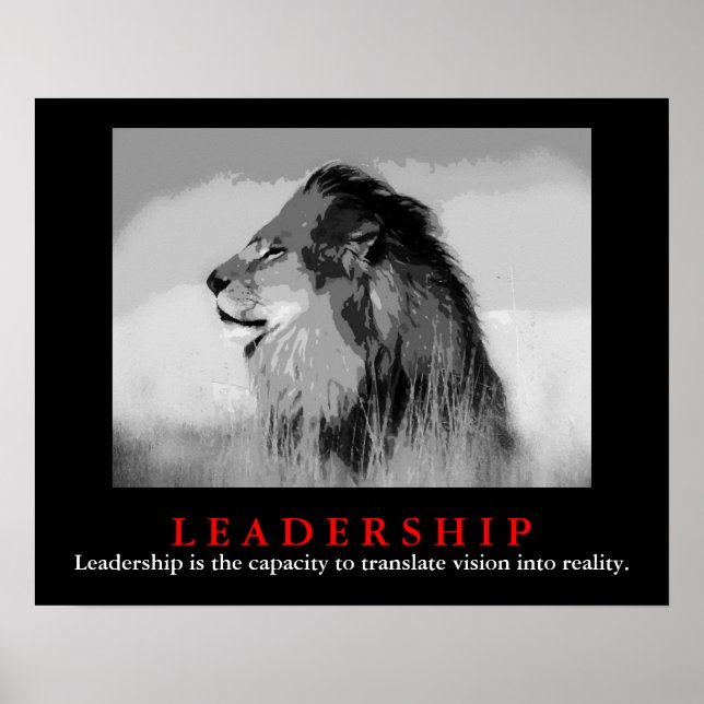 Motivational Leadership King Lion Pride Poster (Front)
