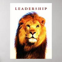 Motivational Leadership Lion Eyes Pop Art Poster