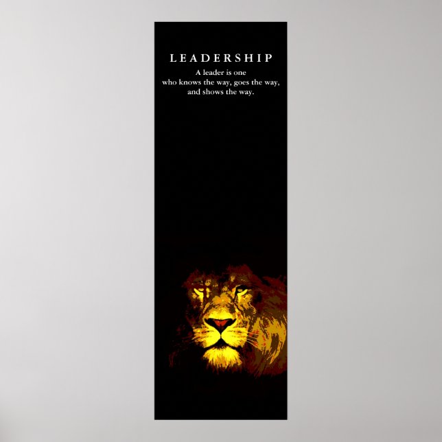 Motivational Leadership Lion Poster (Front)