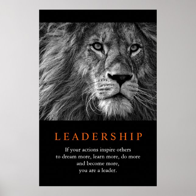 Motivational Leadership Lion Poster (Front)