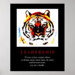 Motivational Leadership Pop Art Tiger Poster<br><div class="desc">Tiger Digital Artwork - Tiger Head Computer Animal Art - College Pop Art - Wild Big Cats Computer Images</div>