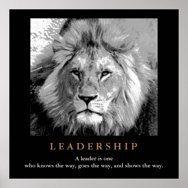 Motivational Leadership Quote Lion Pride Poster (Front)