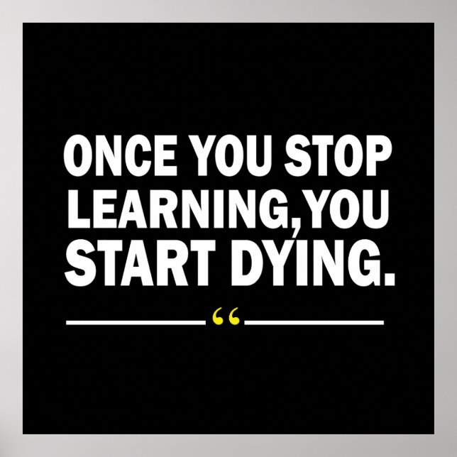 Motivational learning teacher quote  poster (Front)