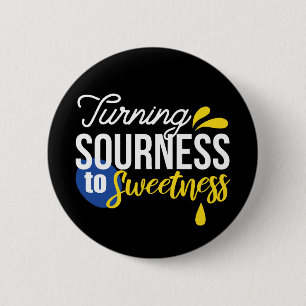 Motivational Lemon Quote From Sour to Sweet 6 Cm Round Badge