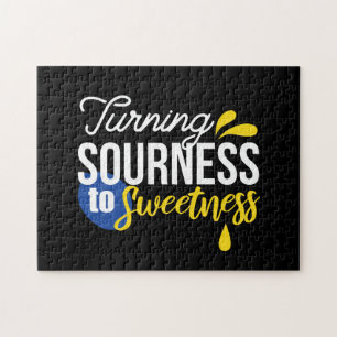 Motivational Lemon Quote From Sour to Sweet Jigsaw Puzzle