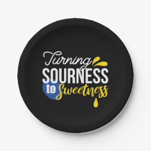 Motivational Lemon Quote From Sour to Sweet Paper Plate