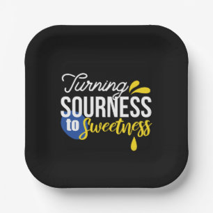 Motivational Lemon Quote From Sour to Sweet Paper Plate