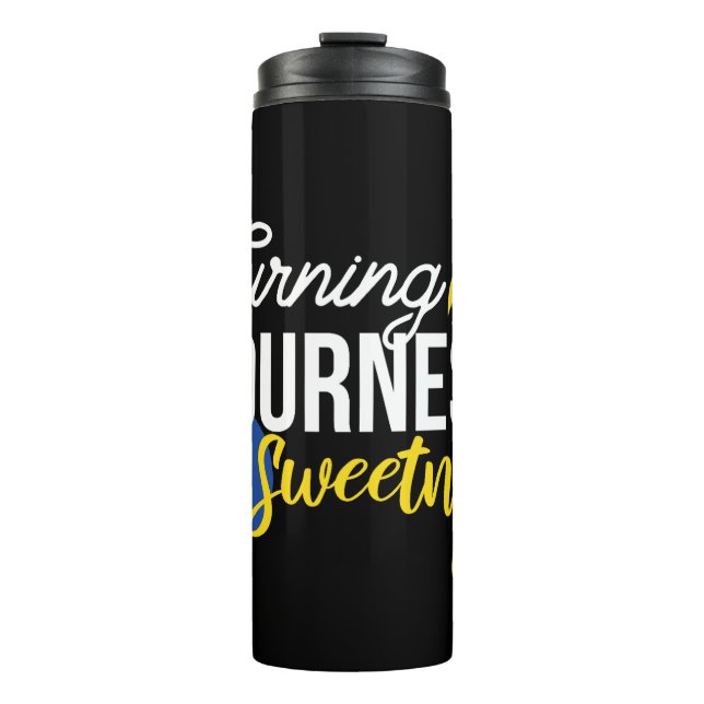 Motivational Lemon Quote From Sour to Sweet Thermal Tumbler (Front)