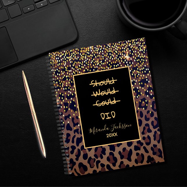 Motivational leopard pattern brown black 2025 planner (Creator Uploaded)
