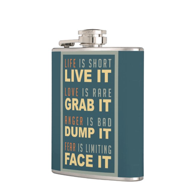 Motivational Life Advice flask (Left)