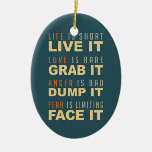 Motivational Life Advice ornament