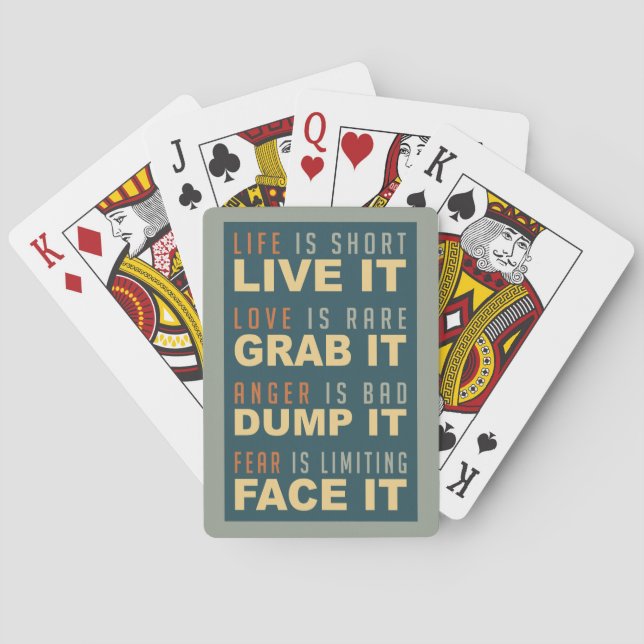 Motivational Life Advice playing cards (Back)