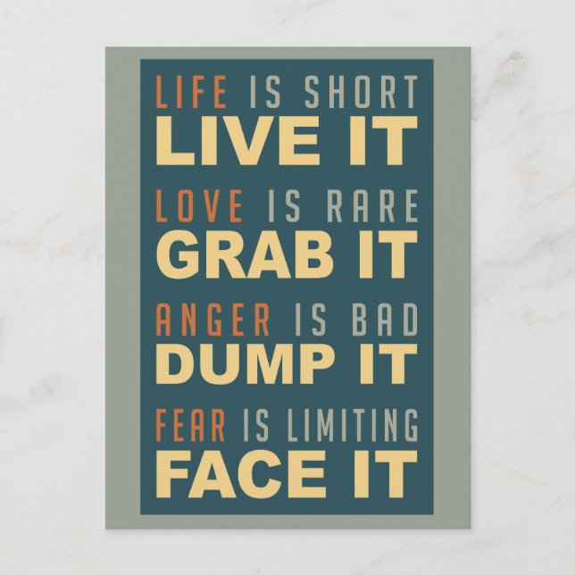 Motivational Life Advice postcard (Front)