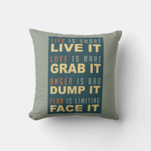 Motivational Life Advice throw pillow