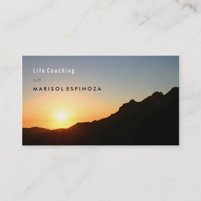 Motivational Life Coach Inspiration Mountain Climb Business Card (Front)