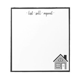 Motivational "list sell repeat" Real Estate Agent Notepad