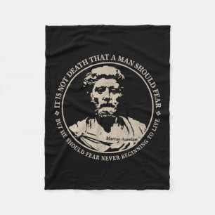Motivational Marcus Aurelius Quote On Fear  Fleece Blanket