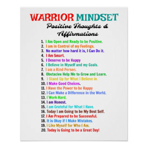 MOTIVATIONAL MINDSET AFFIRMATIONS POSTER