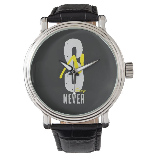 Motivational Minimal Wristwatch – Energy Style (Front)