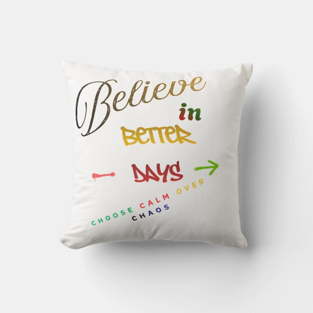 Motivational Minimalist Modern Text Design Cushion (Front)