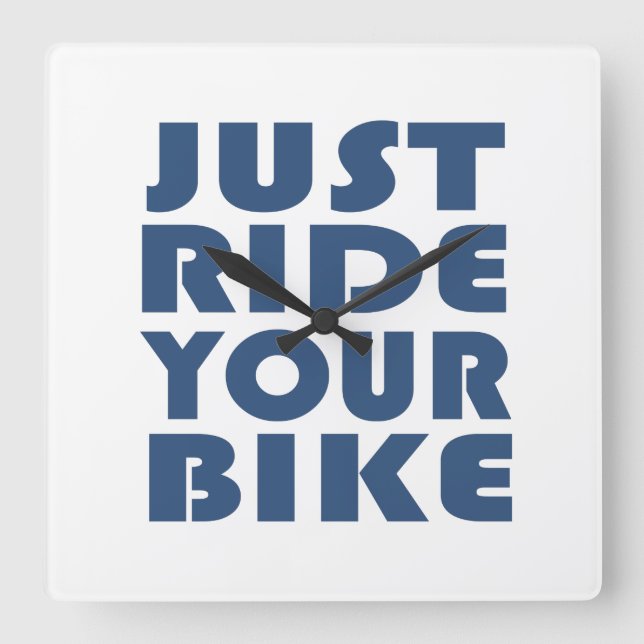 Motivational mountain bike quote square wall clock (Front)