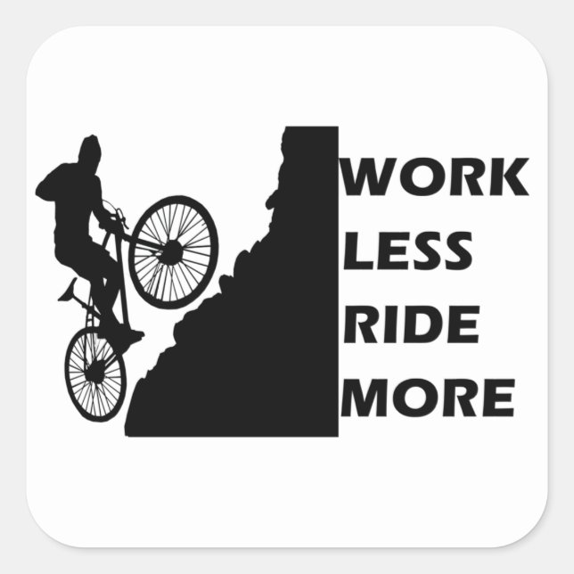 Motivational Mountain Biking - Funny Cycling Quote Square Sticker (Front)