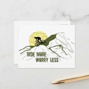 Motivational Mountain Biking Quote - Funny Cycling Holiday Postcard