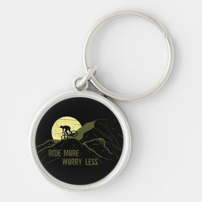 Motivational Mountain Biking Quote - Funny Cycling Key Ring (Front)