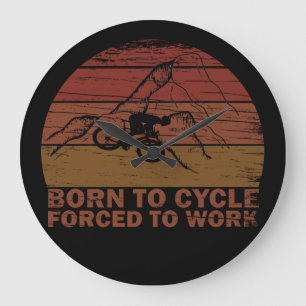 Motivational Mountain Biking Quote - Funny Cycling Large Clock