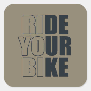 Motivational Mountain Biking Quote - Funny Cycling Square Sticker
