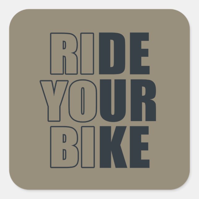 Motivational Mountain Biking Quote - Funny Cycling Square Sticker (Front)