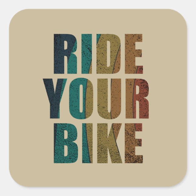 Motivational Mountain Biking Quote - Funny Cycling Square Sticker (Front)