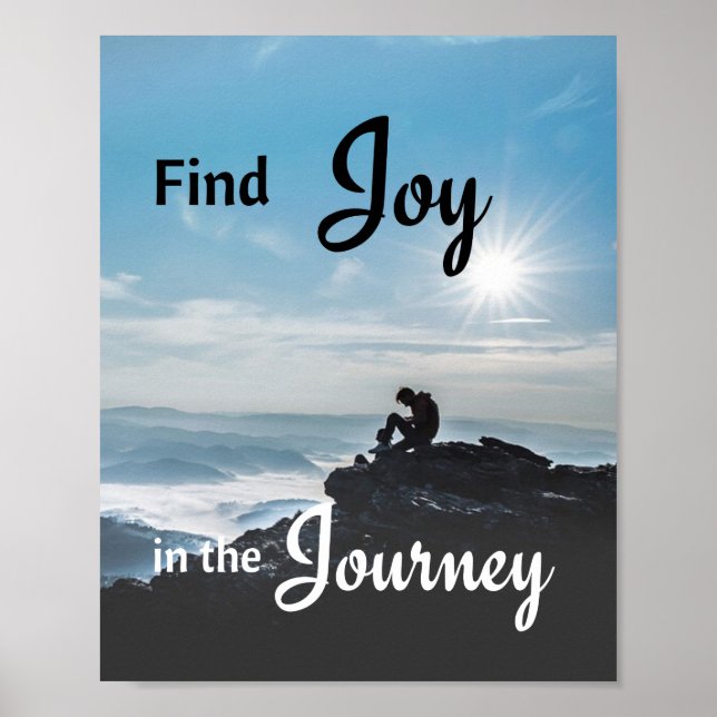 Motivational Mountain Climbing -Joy in the Journey Poster (Front)