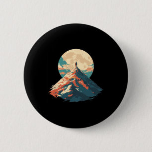 Motivational Mountain Peak Climbing Design - Natur 6 Cm Round Badge