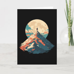 Motivational Mountain Peak Climbing Design - Natur Card